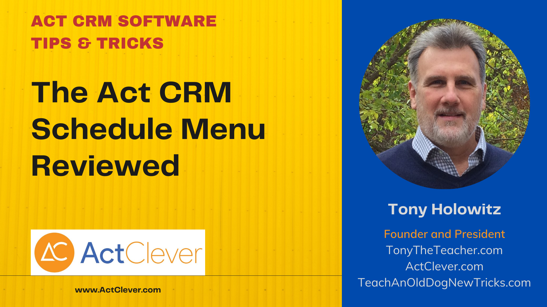 Act CRM Tip: Using the Schedule Menu