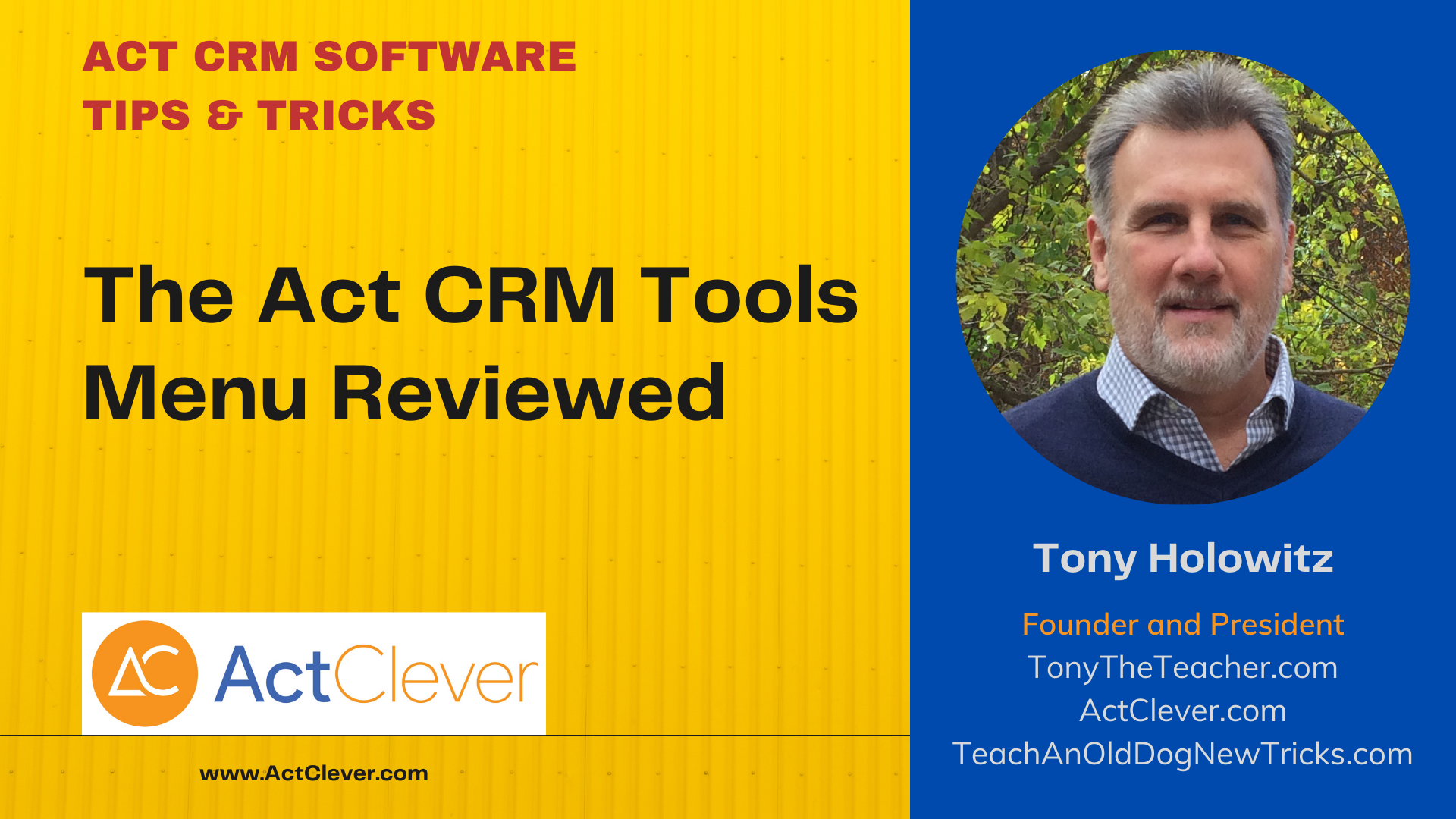 Act CRM Software Tools Menu